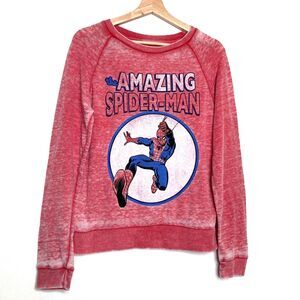Marvel Comics Spiderman Vintage Heather Red Women's Sweatshirt-Fitted Size M
